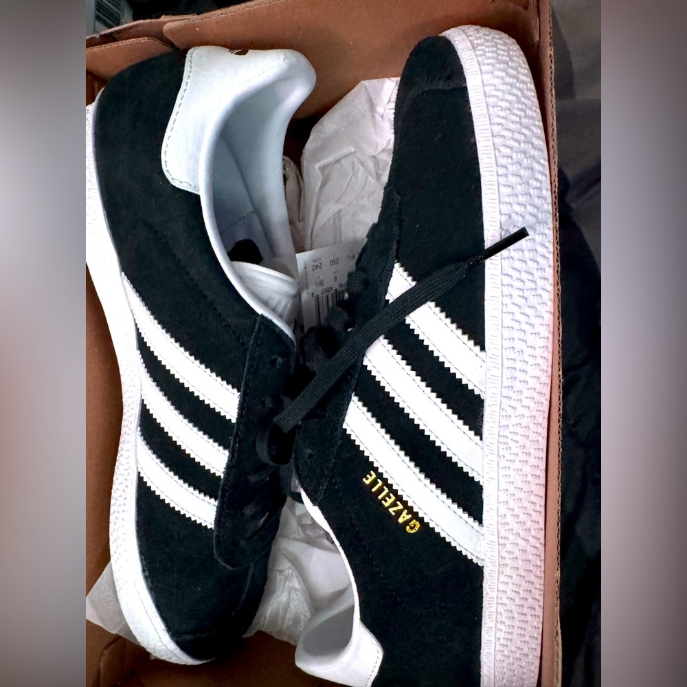 adidas Originals Black and White Gazelle Shoes